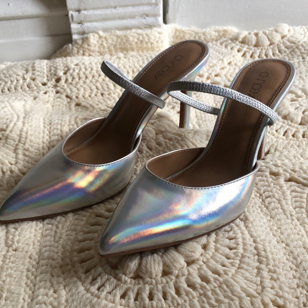 Abound Metallic High Heel Pointed Toe Mule Pumps